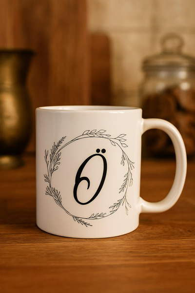 çokaş Letter Ö Printed Porcelain Large Size Mug