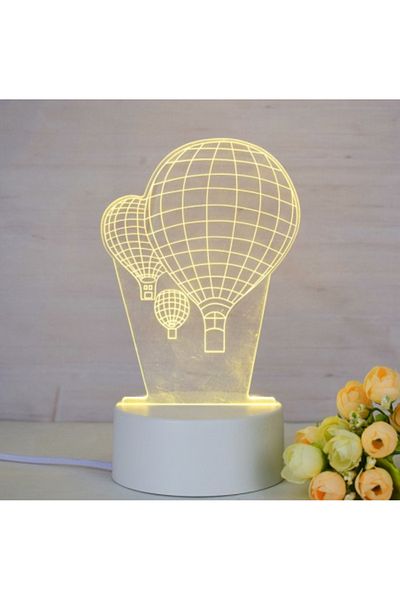 ILUMISHOP Lampa De Veghe 3D LED, Baloane, 7 Culori, Alimentare USB sau 3 baterii AA