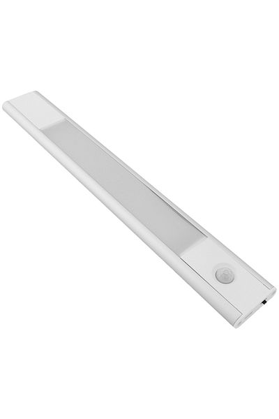 Aptel Lampa LED, senzor de miscare, 13 LED-uri, autoadeziv, alimentare baterii, plastic, alb, 20×4 cm