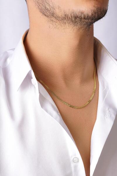 Fiyonk Kuyumculuk 14 Ayar Altın Bismark Zincir Erkek Kolye