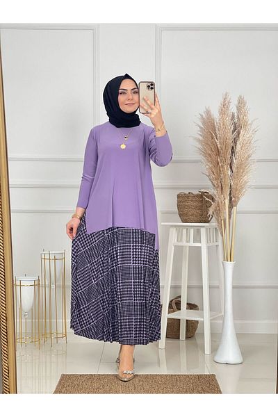 NİSUM MODA Σετ φούστα με σχέδιο Houndstooth