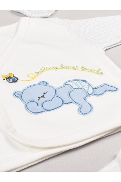 Dapster 10'lu Bebek Hastane Çıkışı | %100 Pamuk Ayı Nakışlı Hediyelik Set(YENİDOĞAN)