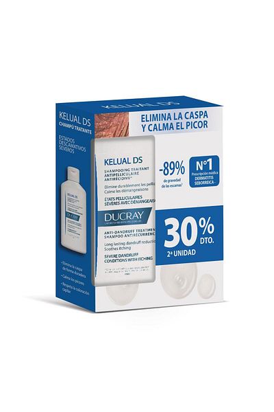 Ducray Set Sampon anti-matreata KELUAL DS 2 x 100 ml