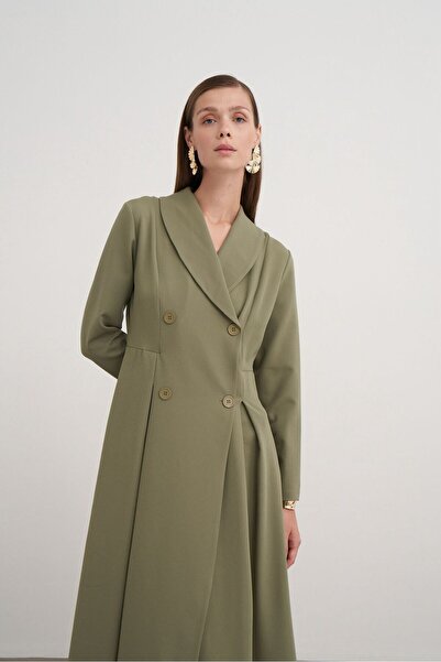 Line By Touches Pile Detaylı Elbise