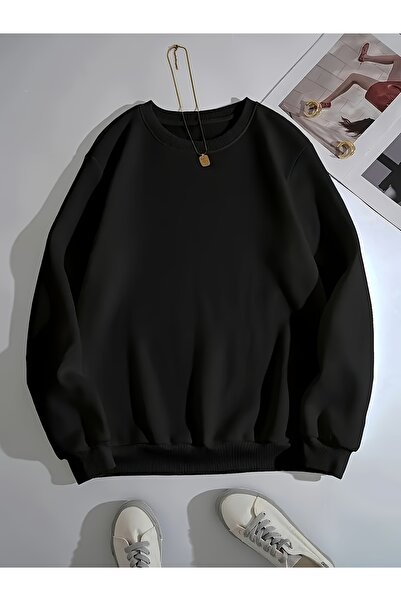 Jakinta Outdoors Unisex Sıfır Yaka Basic Sweatshirt XS-6XL Şardonlu 2 İplik