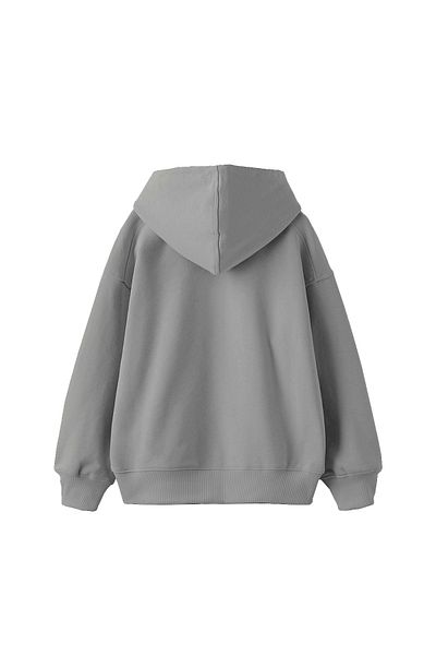 Sekizbiraltı Basic Oversize Unisex Gray Hoodie