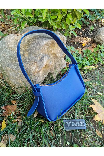 YMZBAG Saks Blue Women's Baguette Handbag