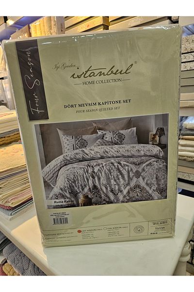 KÜBRAHOME'S ليلة سعيدة طقم قطن استانبول مزدوج 4 مواسم روما بني