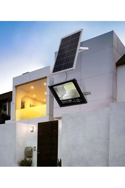 Tescomak Proiector cu panou solar si senzor de lumina 100 W