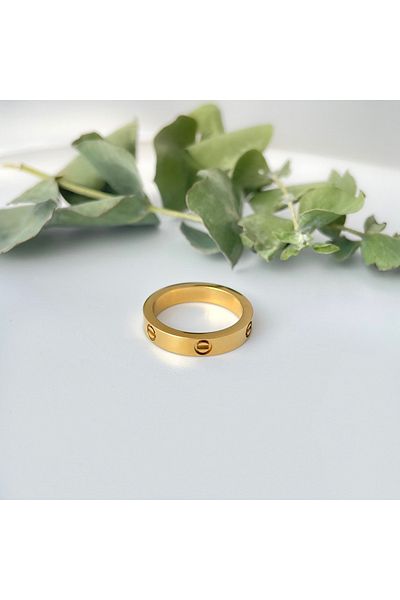 nerora Stainless Steel Gold Ring (Guaranteed No Tarnish)