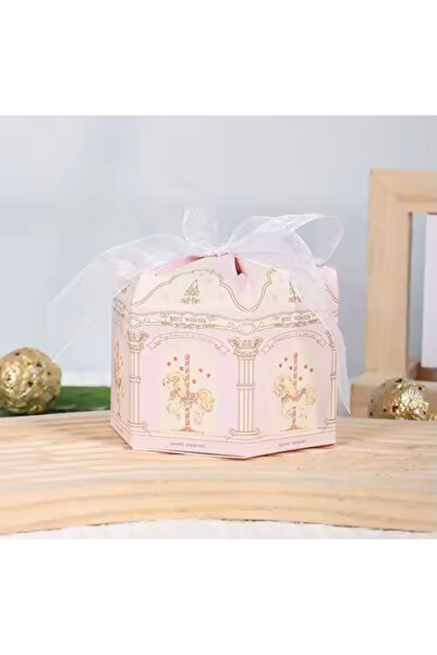 Kutumania Pembe Renkli “Best Wishes” Yazılı Atlıkarınca Şeklinde Hediye, Şeke...