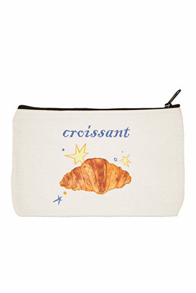 designedfy Чанта за грим с принт на кроасан