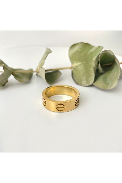 nerora Stainless Steel Gold Ring (Guaranteed No Tarnish)