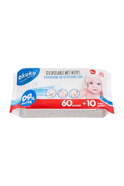 Akuku Servetele umede bebelusi 99% apa, 70 bucati, A0031