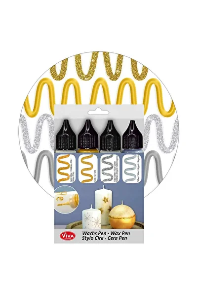 Viva Decor Creative set 4 x gold + silver wax for candle decoration, VIVA DECOR, 4x28 ml