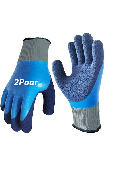 Green Eco Line Set de 2 mănuși de lucru Line, lână/latex, albastre, mărimea M