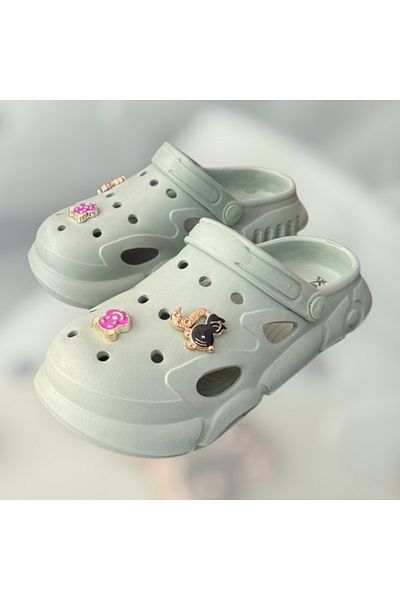 AkınalBella Girl Child Mint Green High Fancy Sole Slippers Sandals