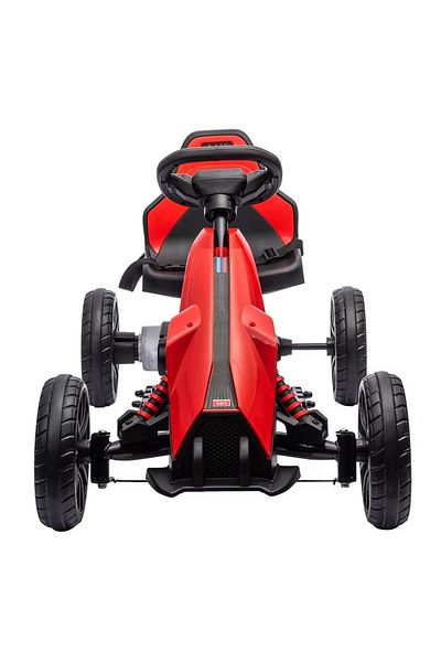 Nichiduta Kart pentru copii Performance Red, structura metalica cu pedale si roti EVA, frana de mana