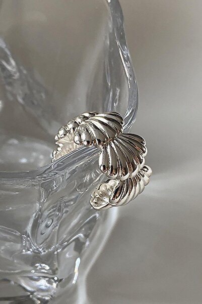TAKIŞTIR Silver Color Seashell Figured Adjustable Ring
