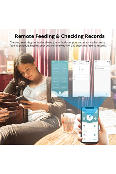 OEM Dispenser automat pentru câini și pisici, control WiFi, programabil prin aplicație, 6 l, alb