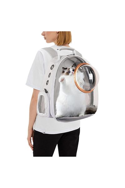OEM Rucsac transport animale cu greutate maximă 6.5 kg, hublou transparent, buzunar lateral, gri