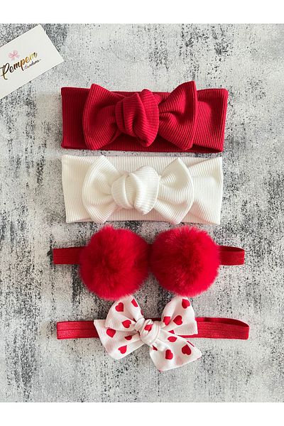 pempem bandana Baby Girl Mixed Bandana Set of 4