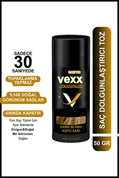 vexx maestro Vexx 50 Gr. Koyu Sarı(Dark Blonde) Saç Tozu Topik - Topaklanma Y...