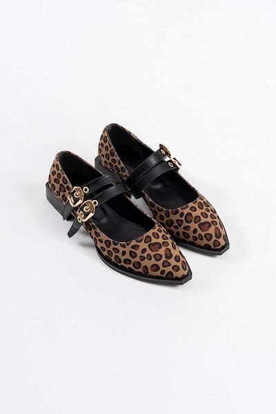 Zerenyus Murder Premium Leopard Belt Detailed Women's Heeled Shoes