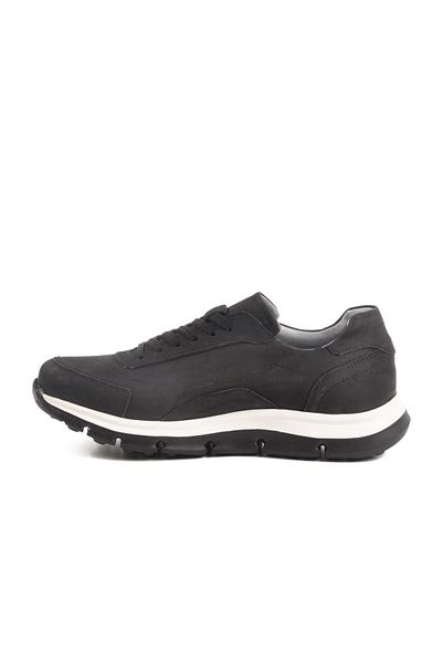 WALKWAY 2519 m Black Nubuck Genuine Leather Men's Casual Shoes