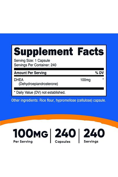 Nutricost Dhea 100Mg 240 Caps - Men & Women's Fertility