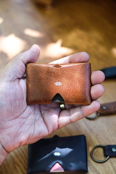 naft Siab Minimal Card Holder Gift Set Genuine Leather with Keychain Gift