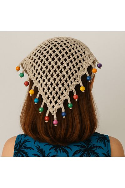 AKTEZ-EL Hand Knitted Colorful Beaded Bandana