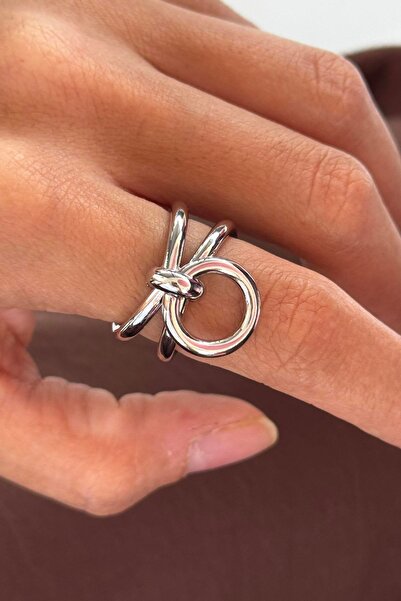 TAKIŞTIR Silver Color Metal Adjustable Ring