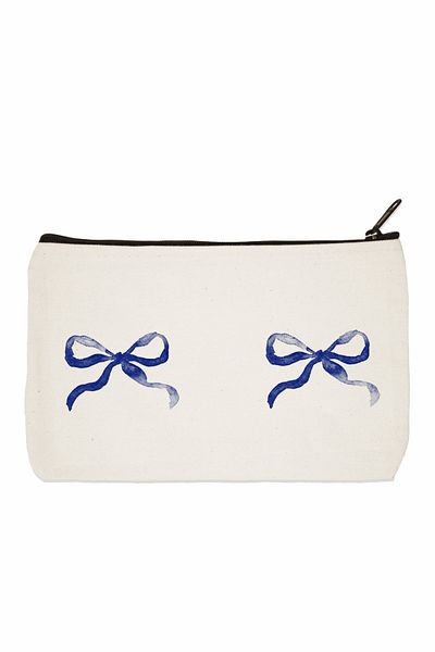 designedfy Τσάντα μακιγιάζ με μπλε φιόγκο