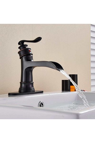 CasaVie Stehen retro washbasin mixer, black, sink mounting, code 1341