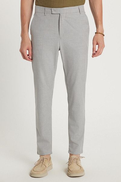 Tudors Men's Slim Fit Slim Fit Chino Side Pocket Cotton Gray Trousers