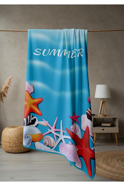 Doruklar Home Collection Πετσέτα θάλασσας με μοντέρνα σχέδια ψηφιακής εκτύπωσης 80x160 cm BRS001