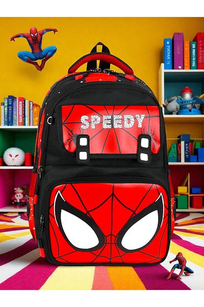Shopiolog Primary School Orthopedic Waterproof Water Bottle 3 Compartment Pen Holder Nutrition Primary School Boys Backpack 3 Pieces