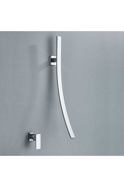CasaVie Baterie lavoar, argintie cu montare pe perete, cod 1259