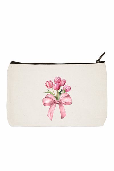 designedfy Coquette Flower Printed Makeup Bag