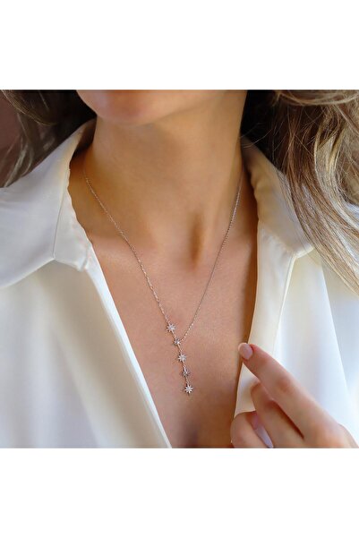 Necati Gün Kutup Yıldızı Sıralı Gümüş Kolye