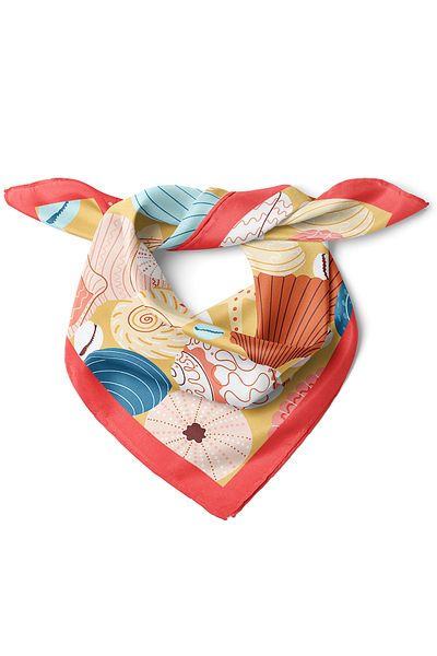 nehir eşarp Stylish Scarf Bandana with Sea Motif 50X50 cm