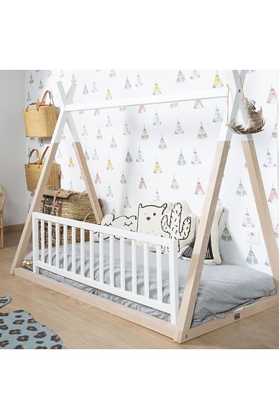 CHILDHOME Protectie pentru pat 120 cm, Fag Alb