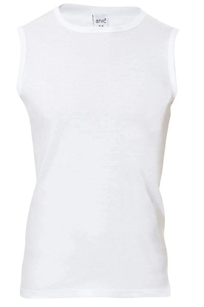 Anıt 10 Pieces (Economical Package) Men's Ribbed Zero Sleeve Zero Collar Undershirt 100% Cotton