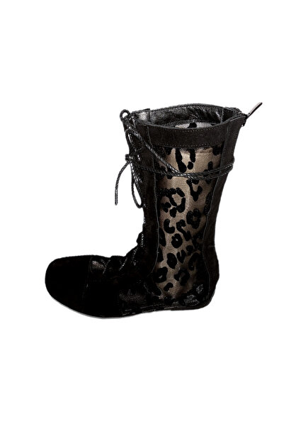 MaisonStanbul Süet Leopar File Yazlık Bot