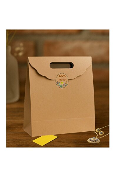 roco paper Τσάντα Kraft Handheld, Δώρο, Αγορές, Μπουτίκ, Τσάντα για πάρτι και συσκευασία, 24x25 cm, 6 τεμάχια