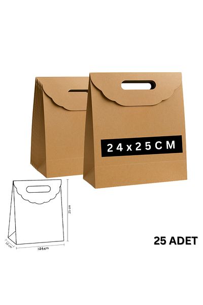 roco paper Τσάντα Kraft Handheld, Δώρο, Αγορές, Μπουτίκ, Τσάντα για πάρτι και συσκευασία, 24x25 cm, 25 τεμάχια