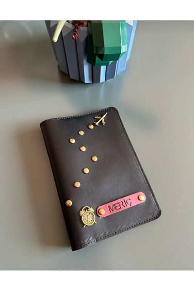 Seda Home Art We Write Name) Special Designed Black Leather Passport Cover Passport Holder Travel Wallet
