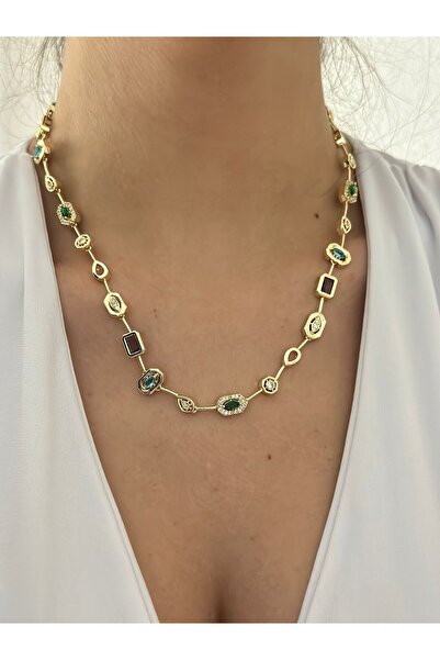 MyladyAccessoriess Colorful Geometric Steel Necklace