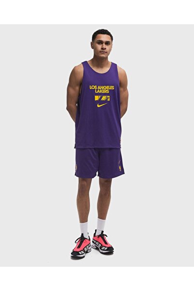 Nike Nba Los Angeles Lakers Αθλητική Ανδρική Βερμούδα Μωβ FZ7505-504
